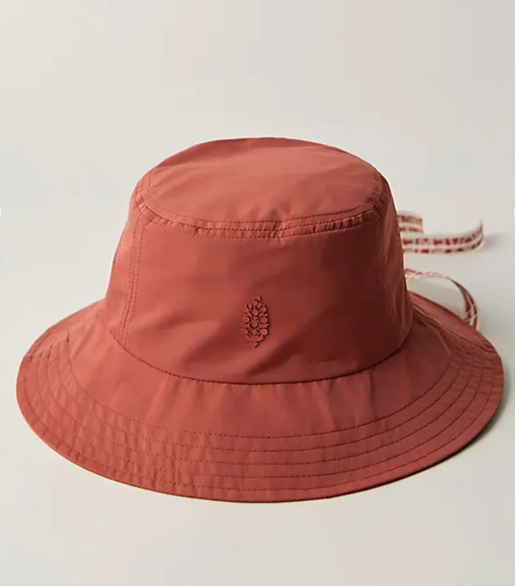 NEW FREE PEOPLE FP MOVEMENT CLAY ADVENTURE LOGO STRAP BUCKET HAT