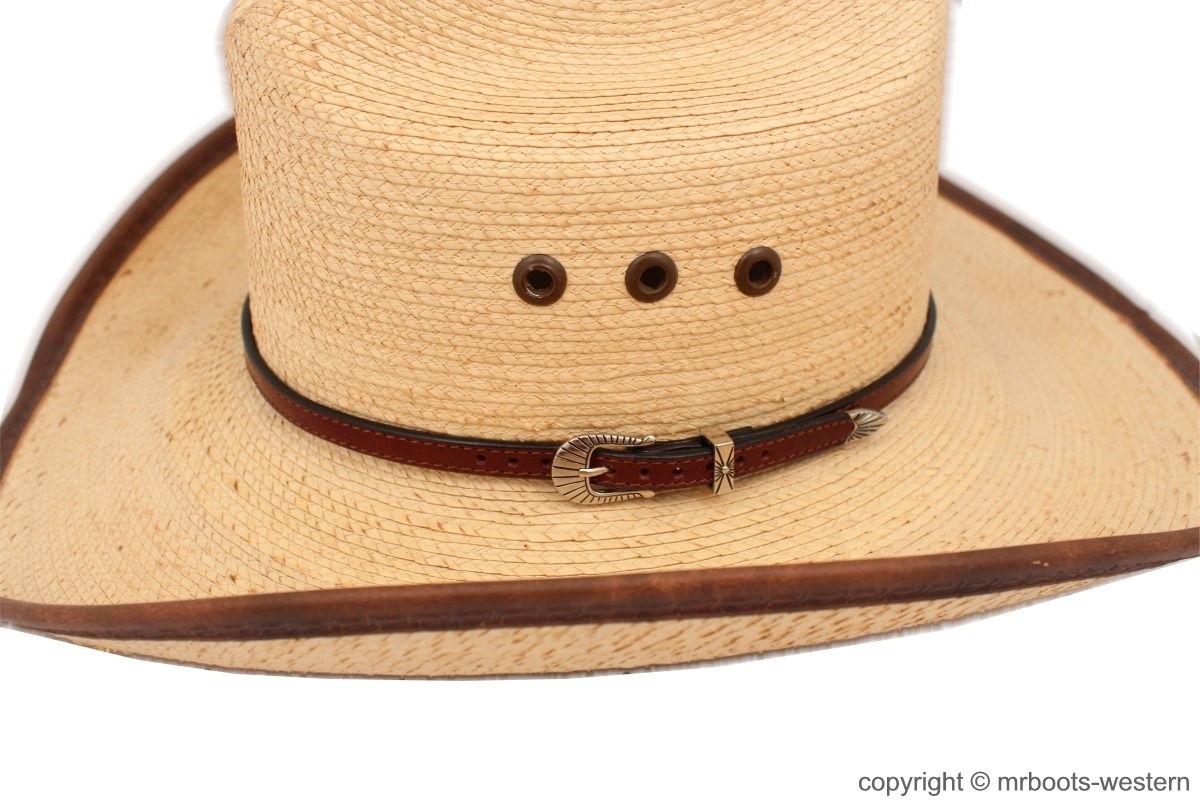 Two Western Leather Hat Band for Cowboy Hats Plain Black & Brown Leather