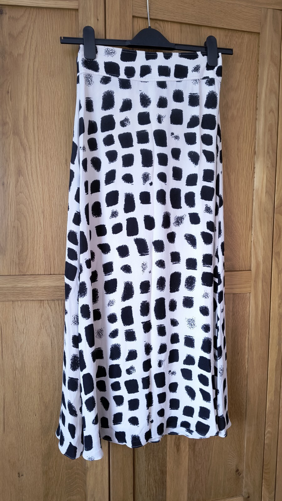 NEW MASSIMO DUTTI TWO TONE PRINT WRAP SKIRT, ROYAL, UK8/ EU36/ US4