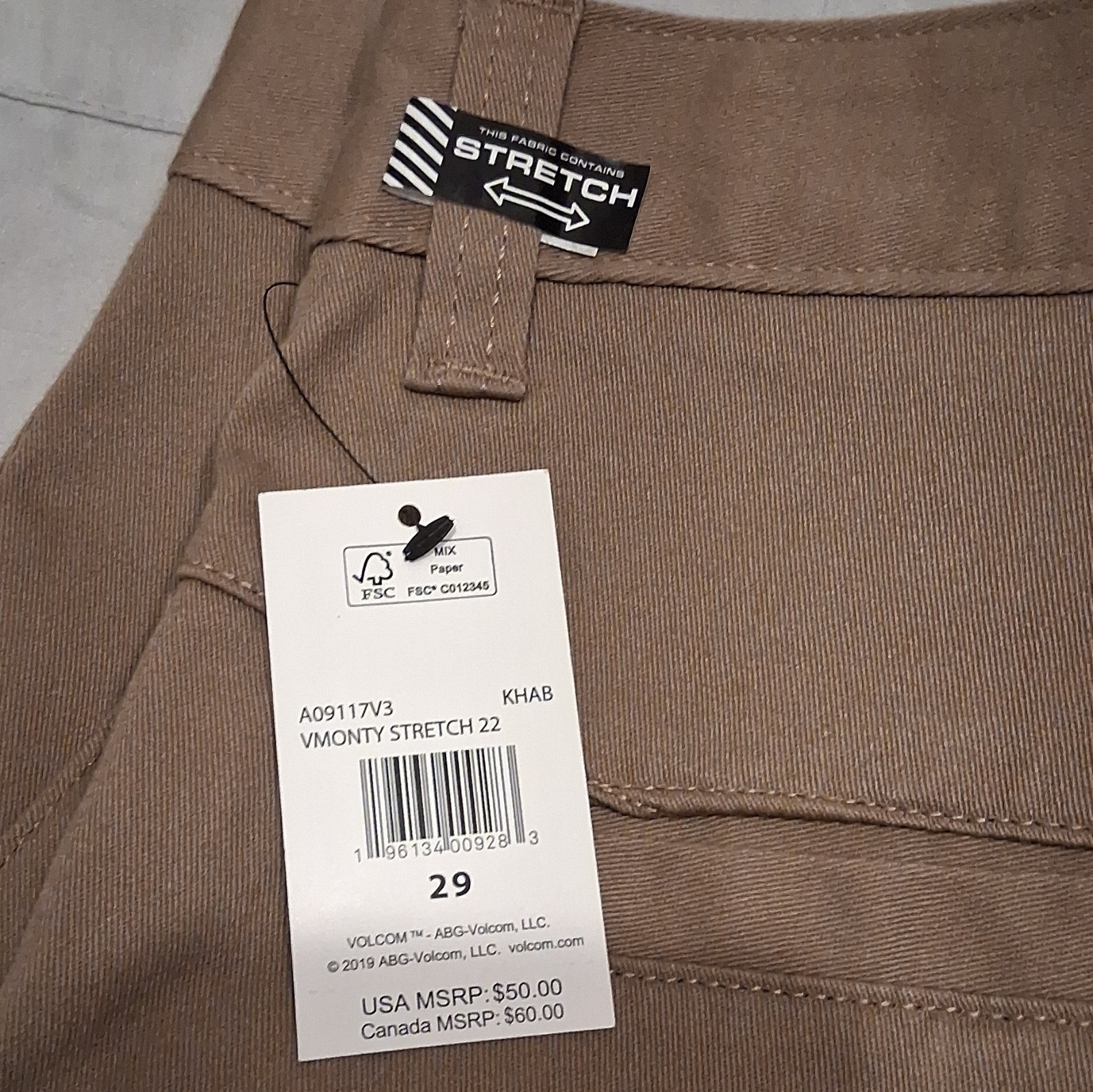 NWT Size 29 Volcom Tan Casual Shorts