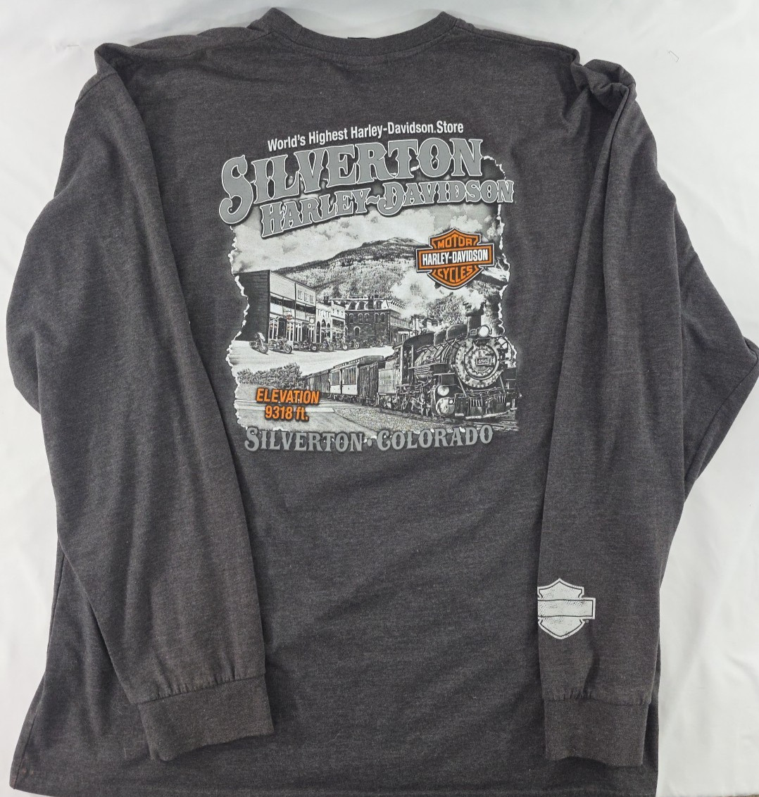Harley Davidson Long Sleeve 2XL T-Shirt Men’s Silverton CO World’s Highest Store