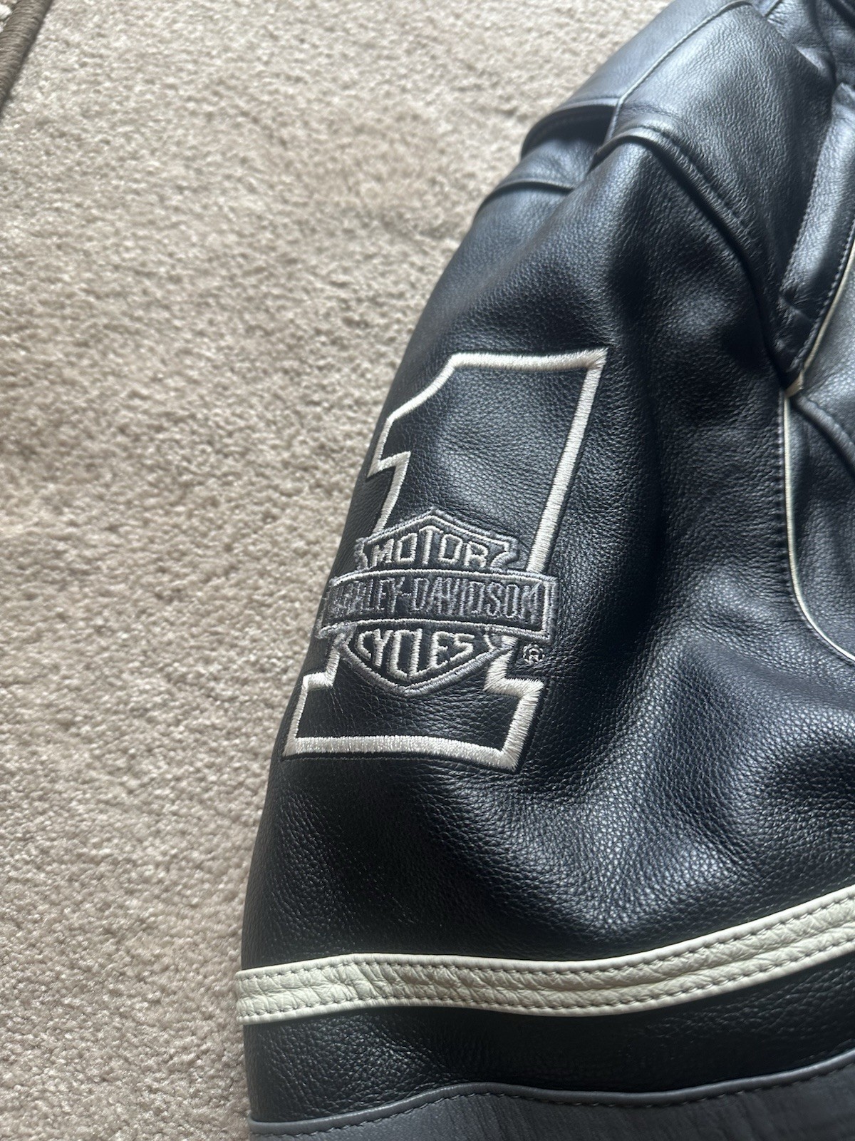 Harley Davidson Screaming Eagle Black Leather Jacket Men’s 3XL Vintage original
