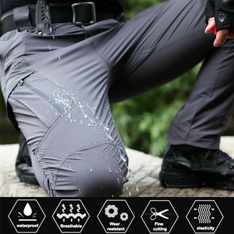 Men’s Work Cargo Pants Tactical Combat Pants Outdoor Hiking Waterproof Trousers