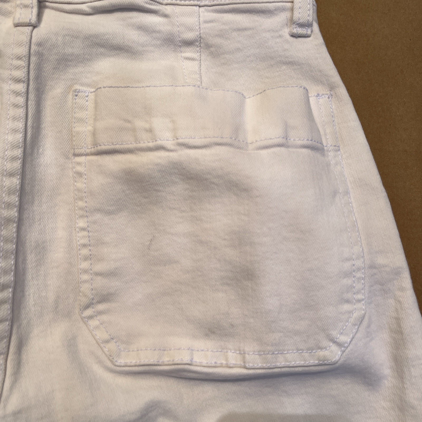 Madewell Slim Wide-Leg Crop Pants White Size 27 Button Closure Zipper Fly
