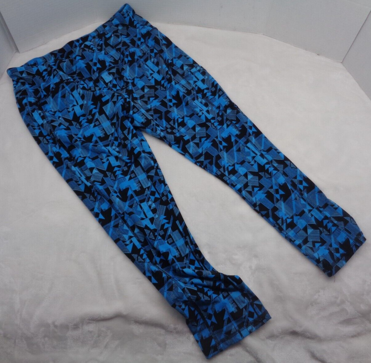 Crane Spandex Pants Women Large Blue / Black Design Active Spandex pants