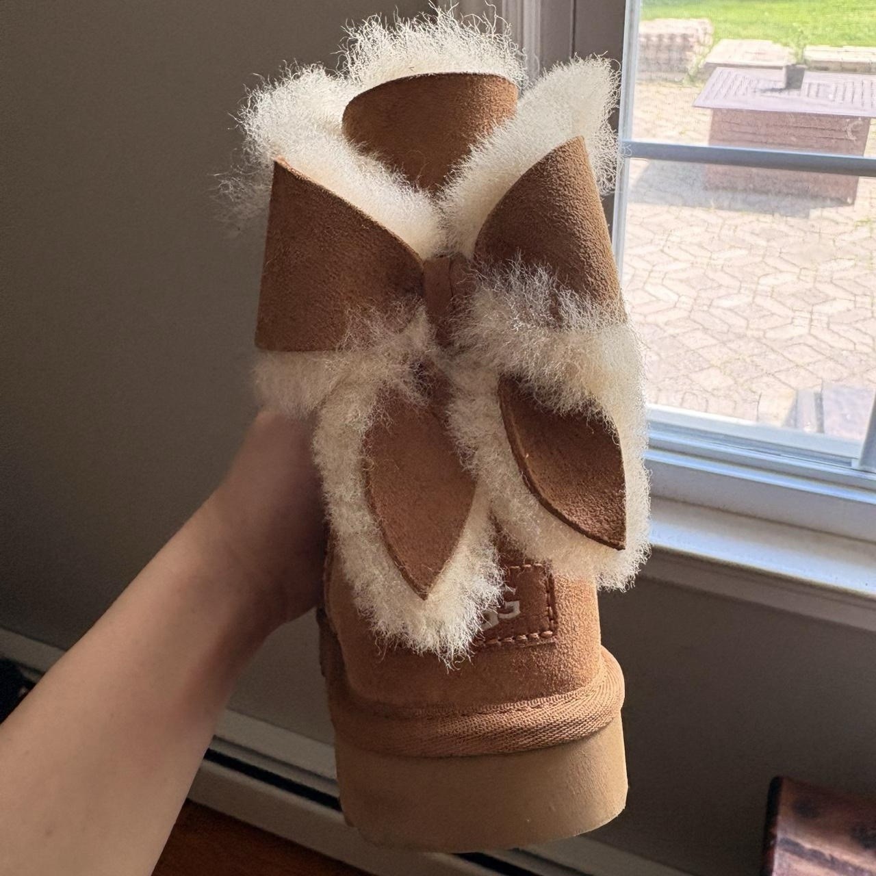 UGG CLASSIC MINI BAILEY HERITAGE BOW CHESTNUT BOOTS US 7