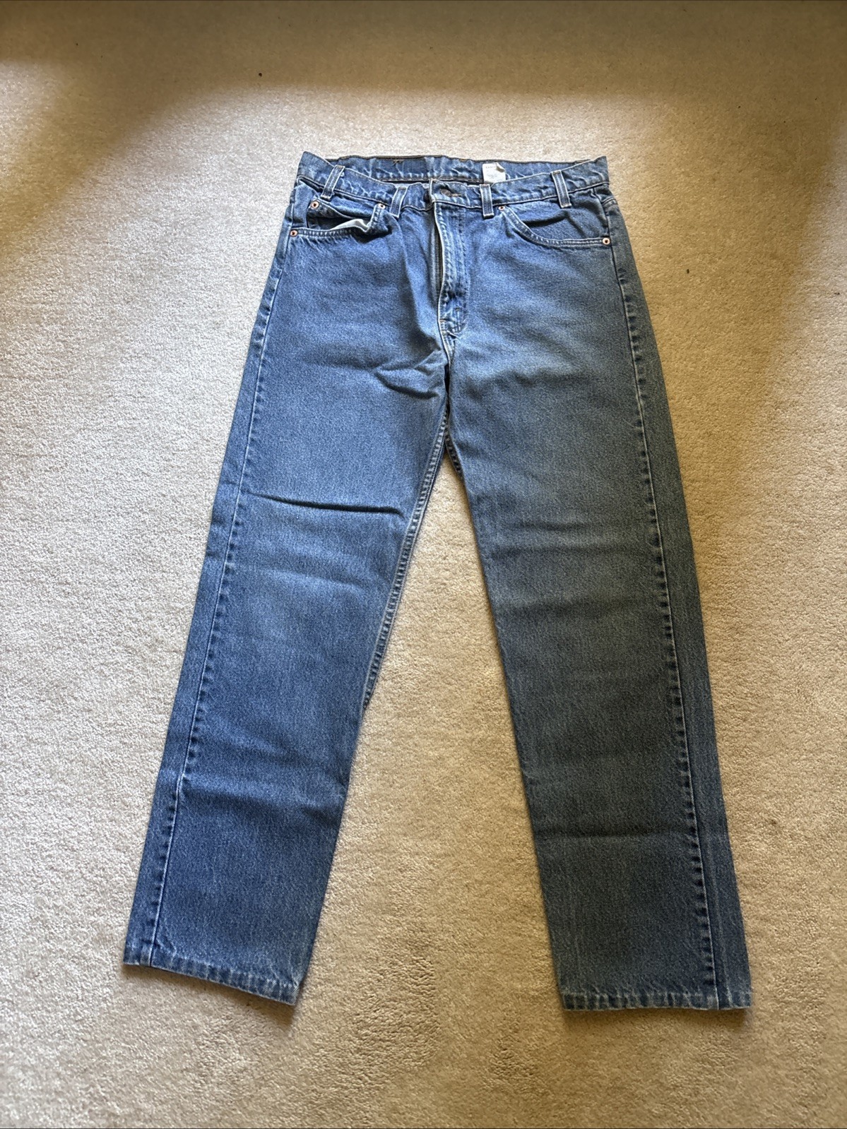 Vintage 90s Levi’s 505 Orange Tab Jeans 35×33, Regular Fit, Straight Leg, Blue