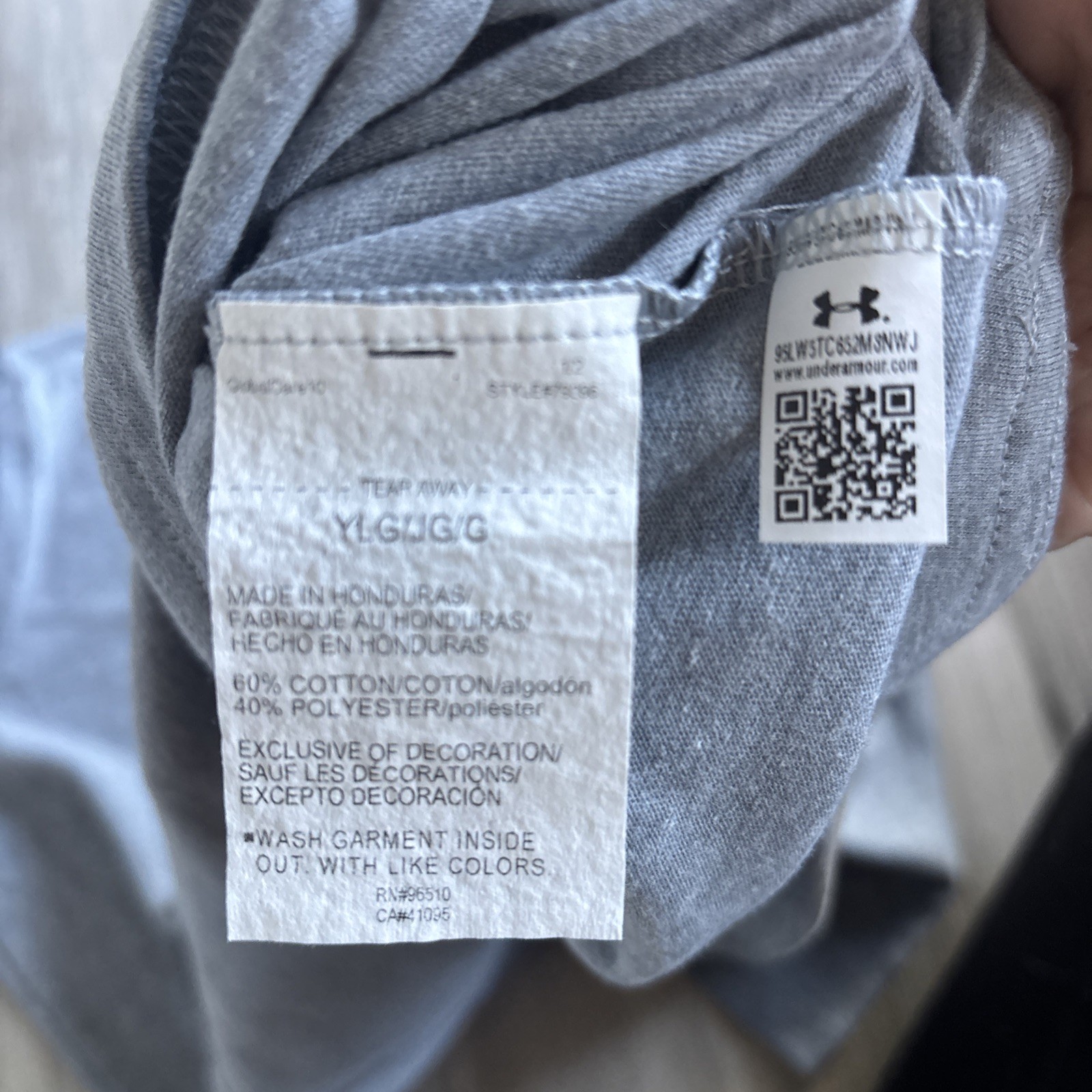 Under Armour Boys Baseball Plate Short Sleeve T-Shirt Grey Size YLG N