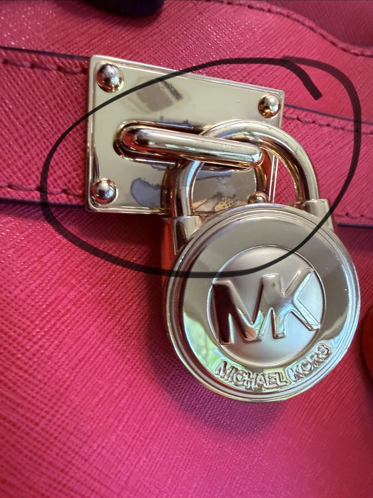 MICHAEL KORS HAMILTON Satchel, in Watermelon color