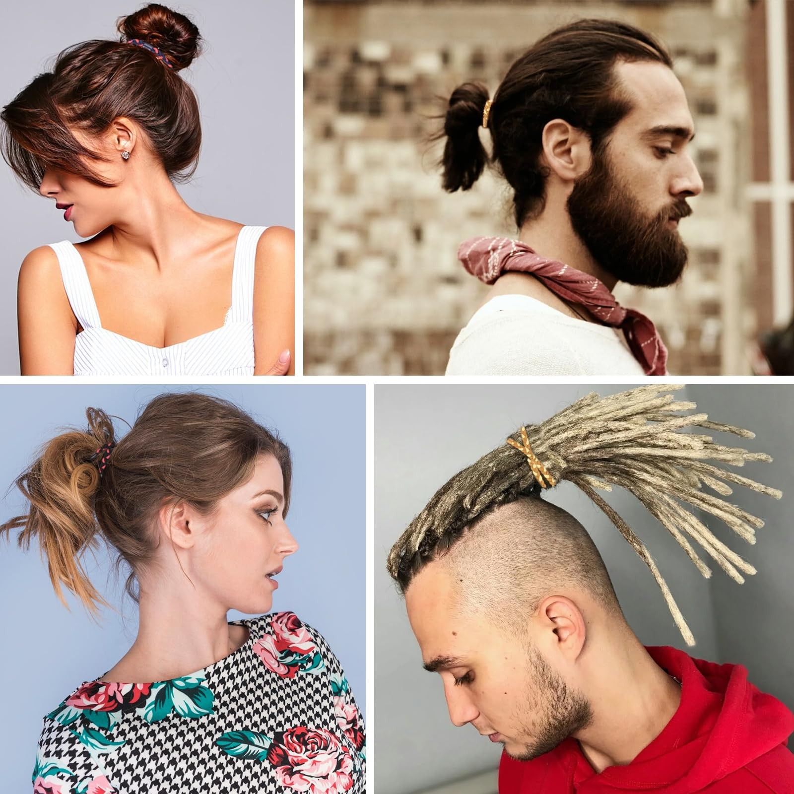 20 Pcs Braided Hair Ties for Men, Nylon Elastic Flat Hair Tie No Damage Creas…