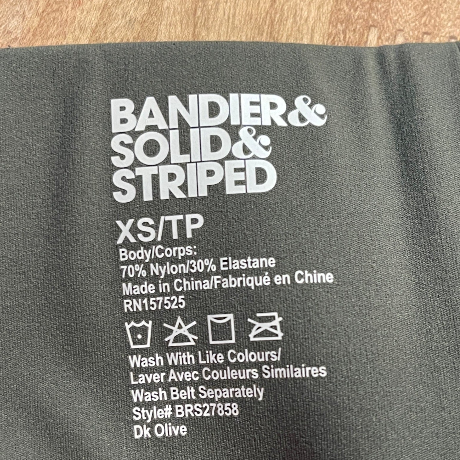 Bandier x Solid & Striped High Waisted Leggings Dark Olive Green XS BRS27858