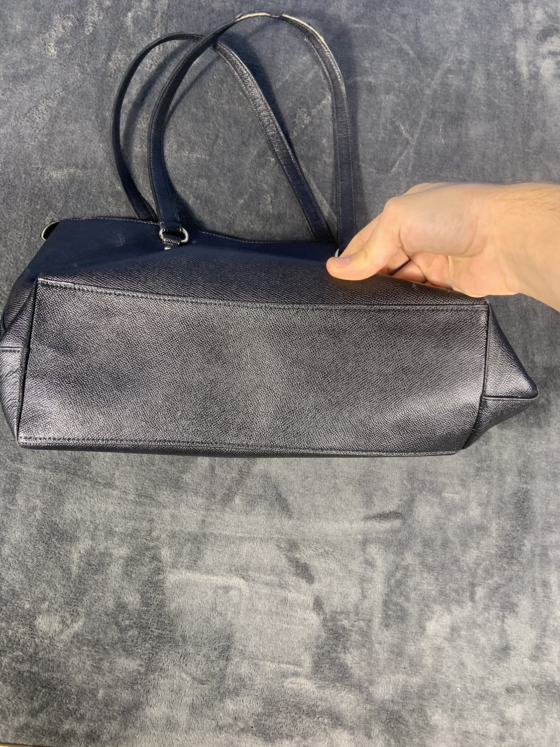 Coach Gallery Tote Black Crossgrain Leather Shoulder Bag F79608 Gold Hardware