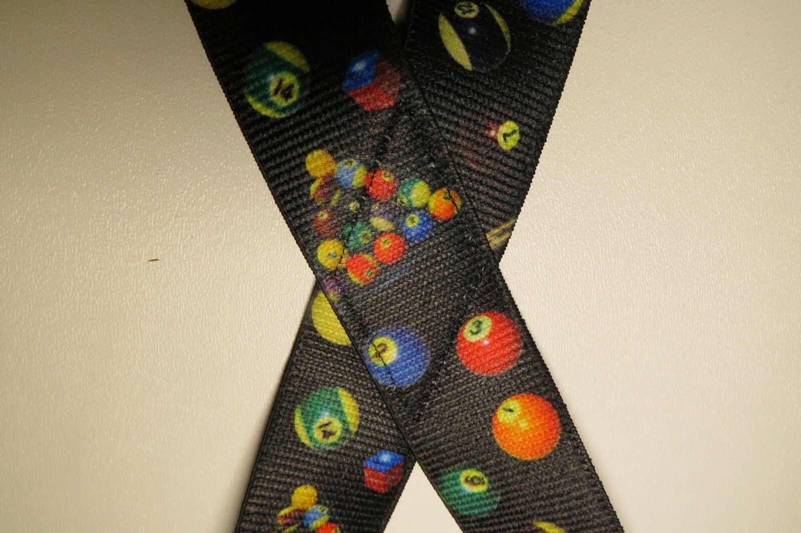 Men’s Suspenders, X Style, Pool Balls Billiards Design with Snaps, USA Made