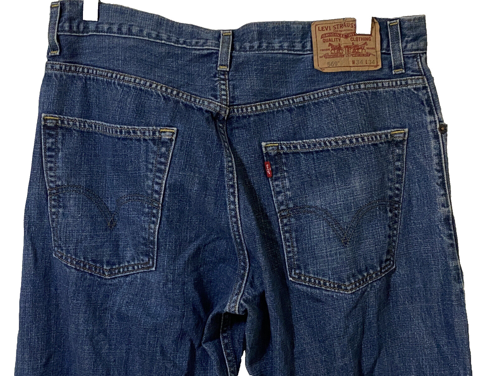 Levi’s 569 Loose Straight Men’s Blue Denim Jeans Size 34″ x 32″