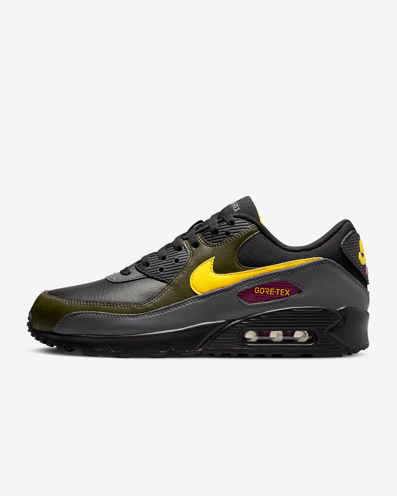 Nike US 14 Mens Black Yellow Grey Green Rare Retro Air Max 90 GTX DJ9779 001 New