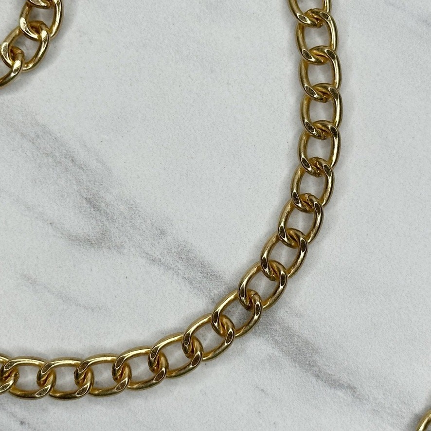 Gold Tone Chain Link Crossbody Purse Handbag Replacement Strap – 50″