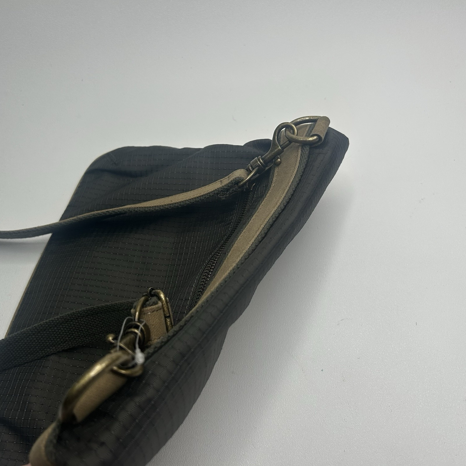 Sporty EDDIE BAUER Brown Canvas/Nylon Crossbody Foldover Bag