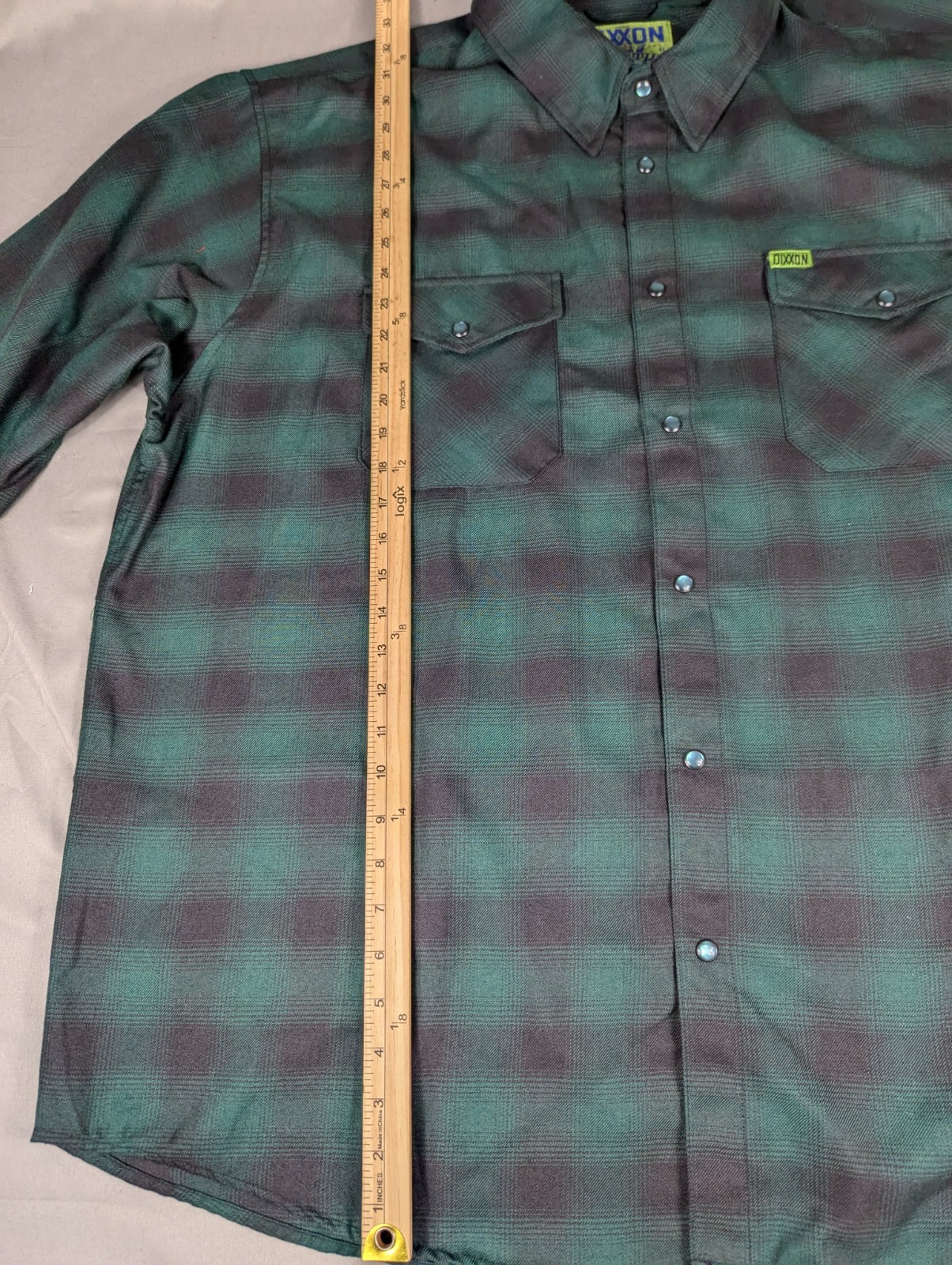 Dixxon Absinthe Flannel Shirt Mens XXXXL Green Long Sleeve Pearl Snap