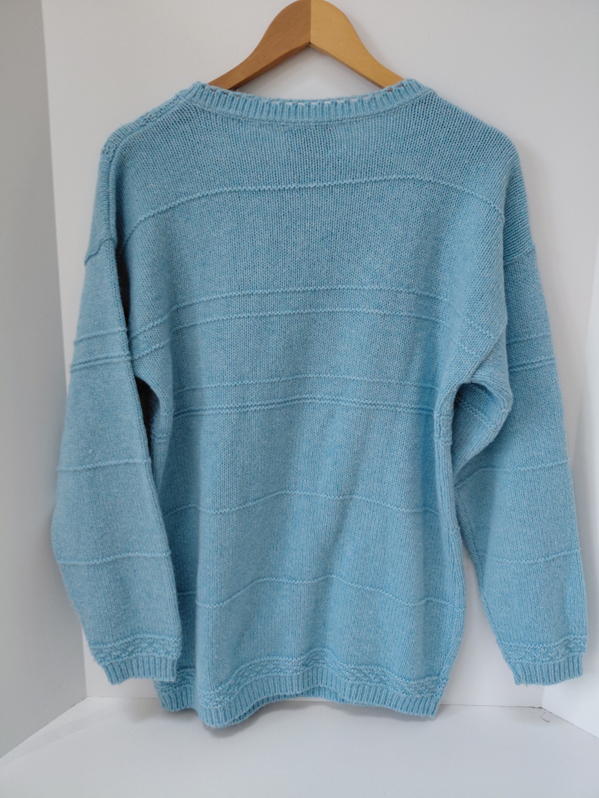 Waterville Cable Knit Pullover Blue Sweater Womens Medium