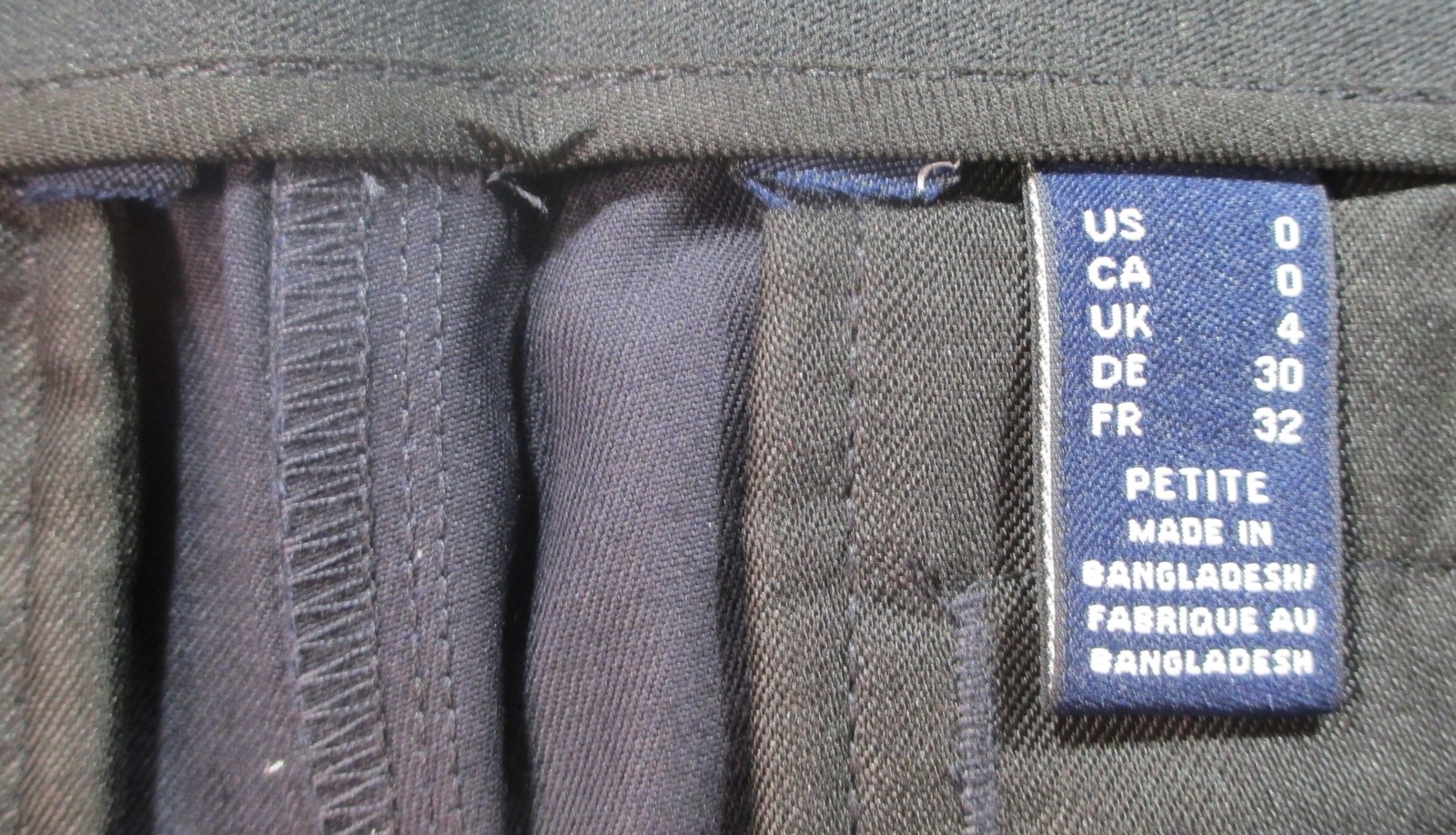 LANDS END True Navy Straight Leg Chino Pants w/Cuffs Junior 0 NEW