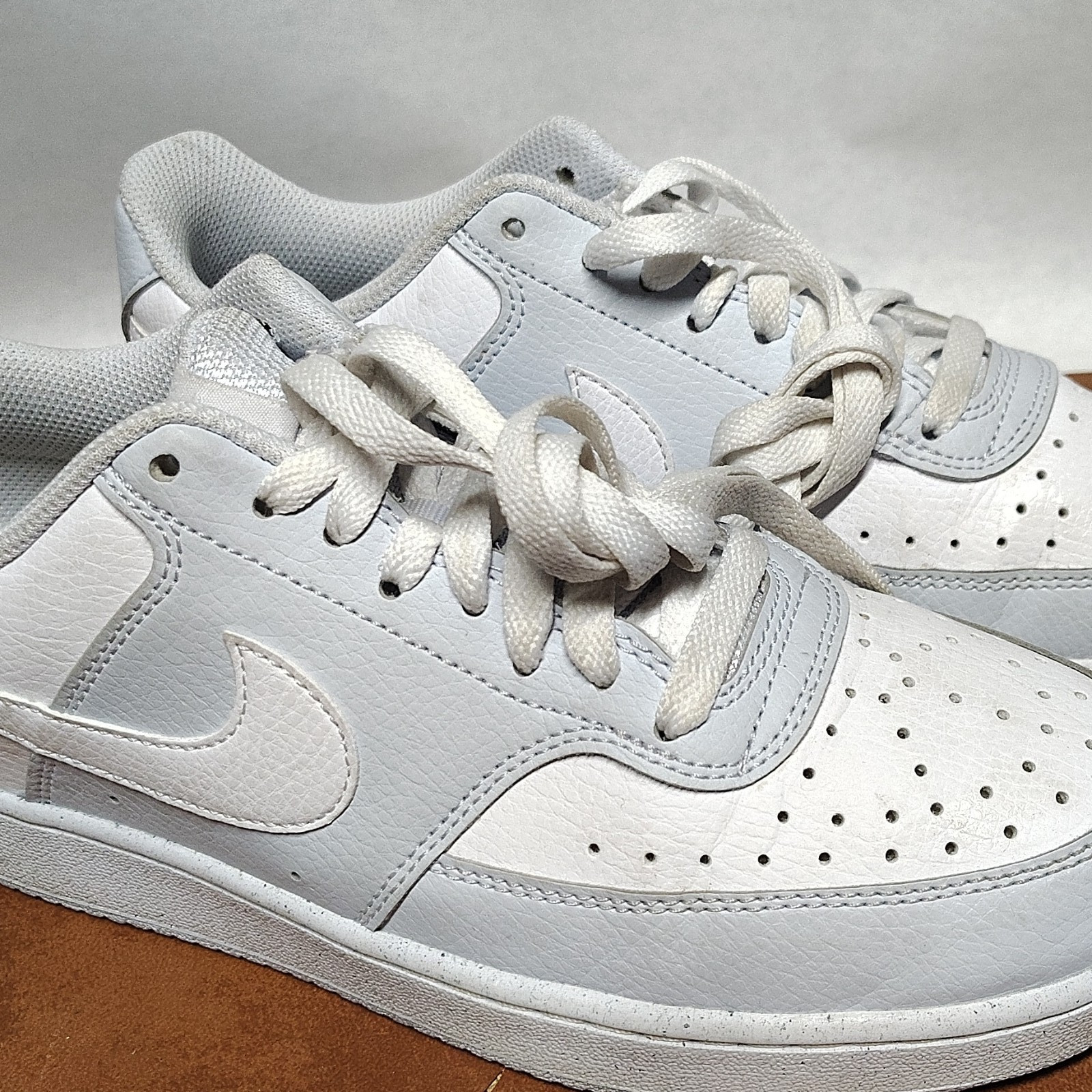 Nike Court Vision Next Nature Low Football Grey/White Leather Lace-Up DH3158-004