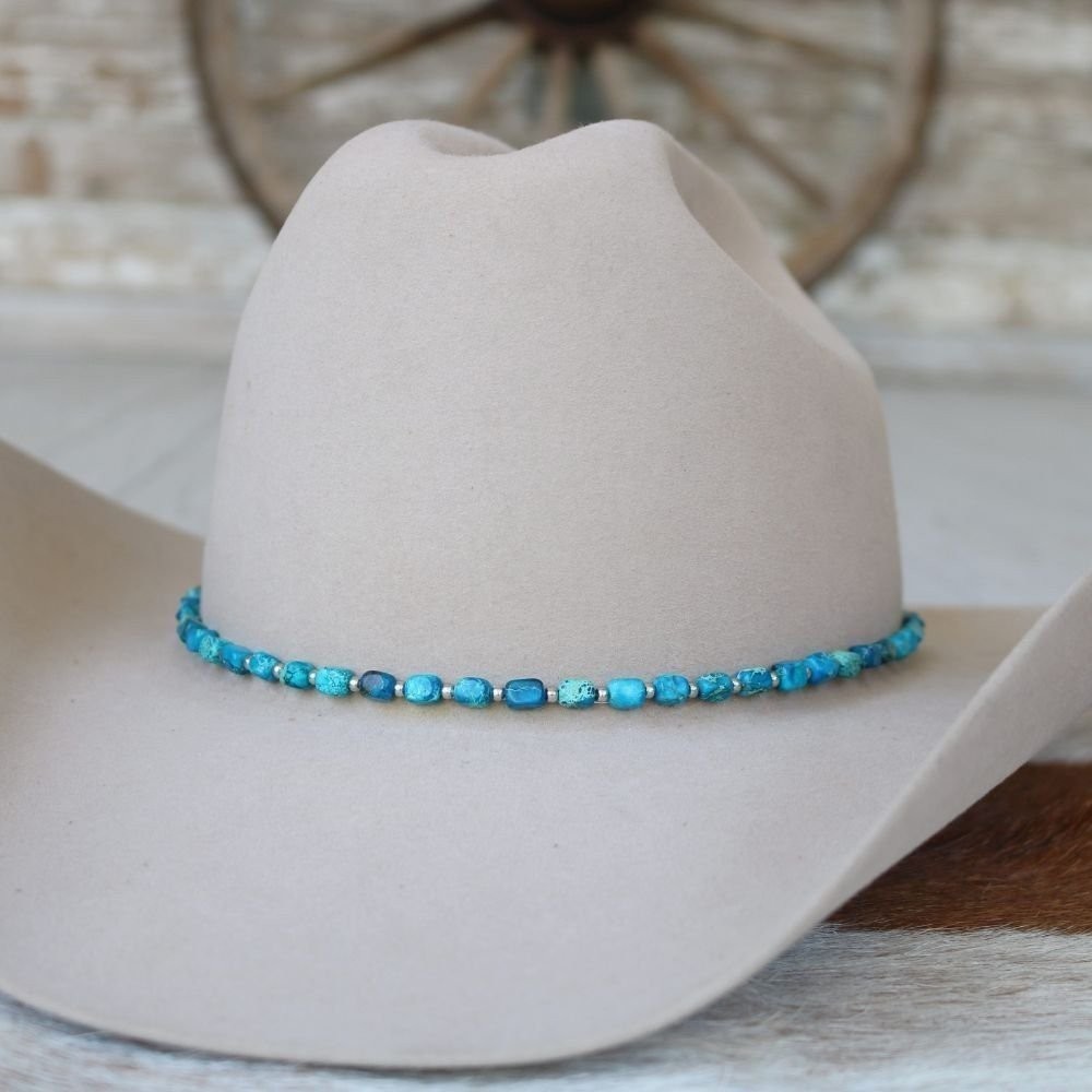 Chunky Deep Blue Stone Hat Band – Rio