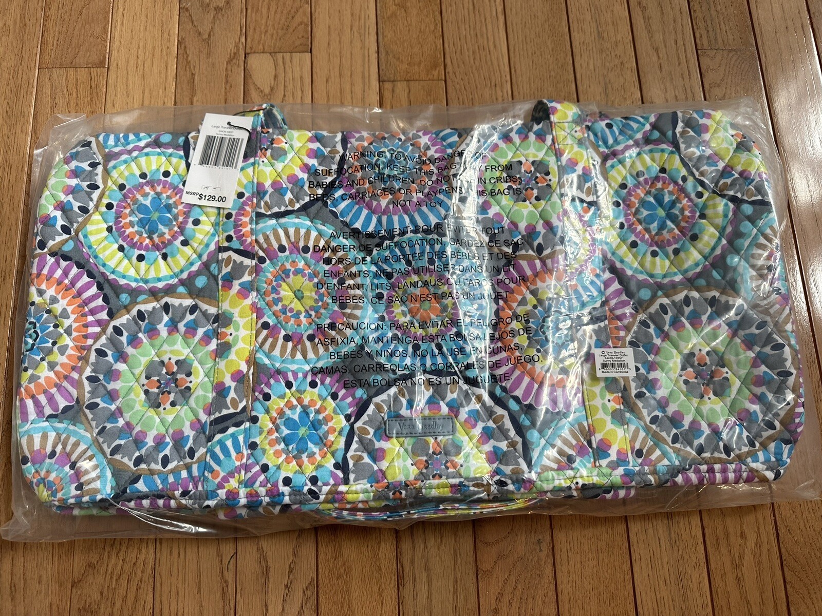 Vera Bradley Factory Style Large Traveler Duffle Bag In Sunny Medallion “NWT”