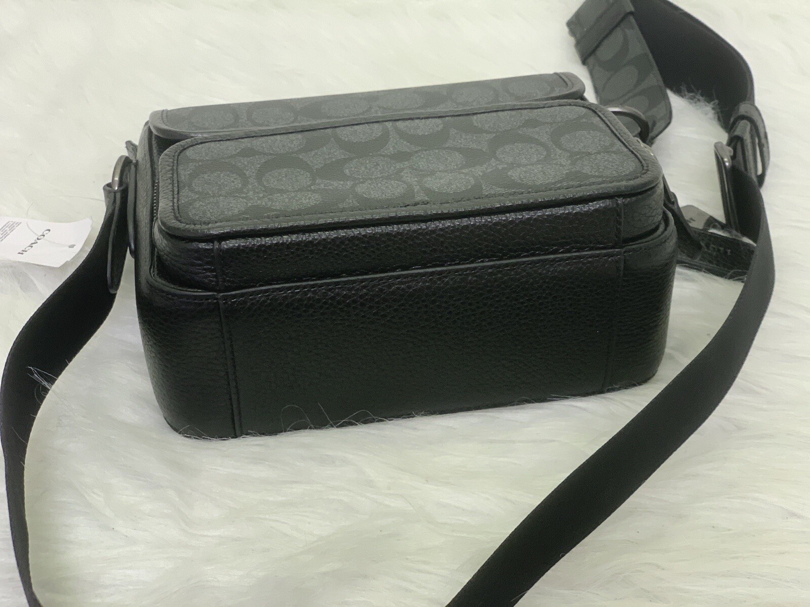 Coach C9870 Sullivan Flap Crossbody In Signature Canvas IN Black Charcoal