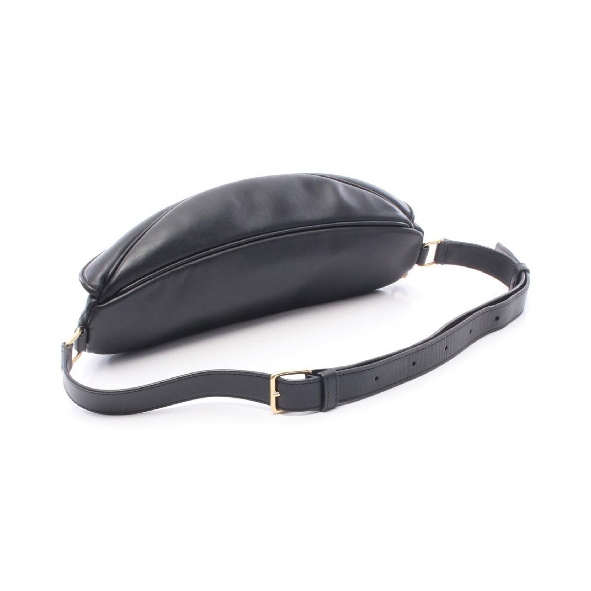 Celine C Charm Waist Bag/sling Bag, Lambskin Leather, Black, Used.