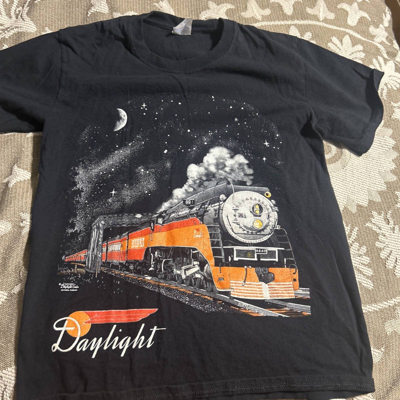 Daylight Sales Trains Authentic Railroad Clothing T-Shirt Youth L Glow In The D