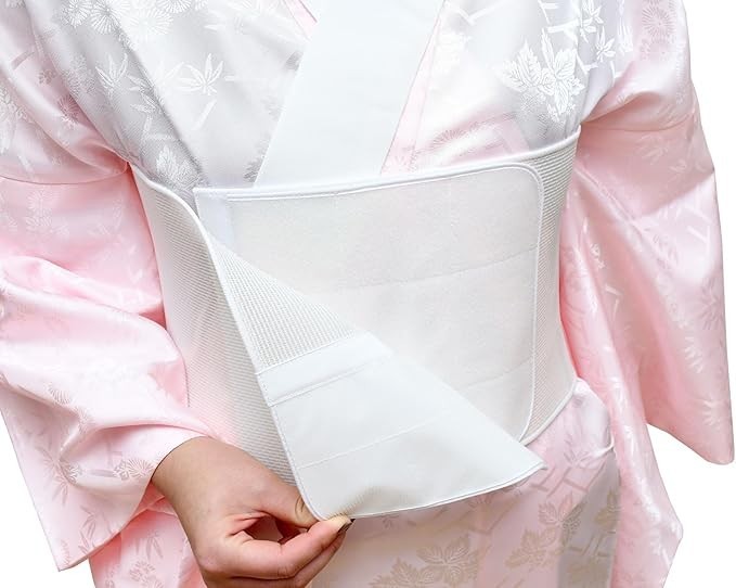 Suzuro Mesh Wide Short Magic Belt Kimono Dressing Accessory Breathable Fit White
