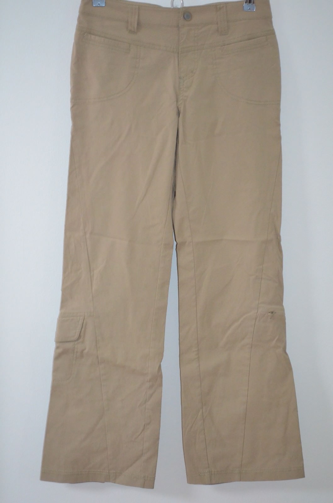 Athleta Beige 95% Nylon/5% Spandex Straight Leg Casual Pants Size 4/30″ Inseam