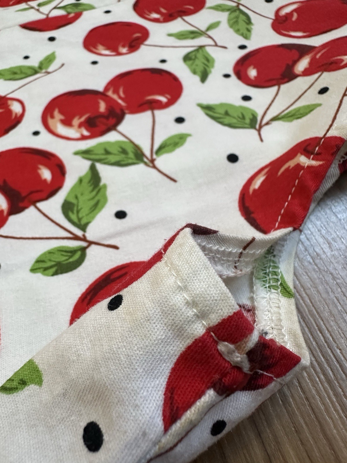Dolce & Gabbana Vintage Cherry Print Dress Polka Dot Cotton A-Line Mini IT 42 S