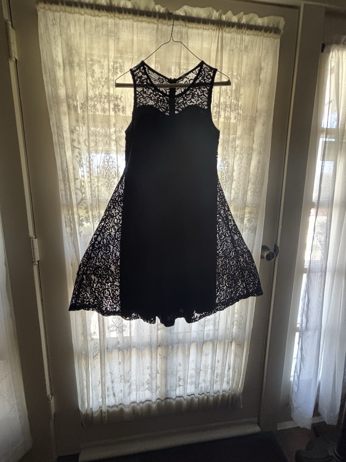 Romantic Navy Blue Crochet Lace Dress