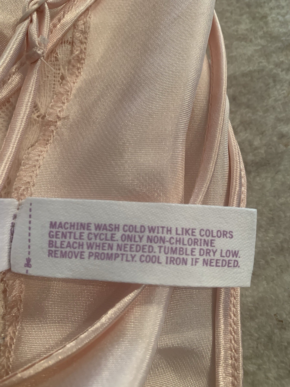 Lilac & London Wet Look Shiny Pink Satin Chemise Nightie L Racer Back Lace Sexy!