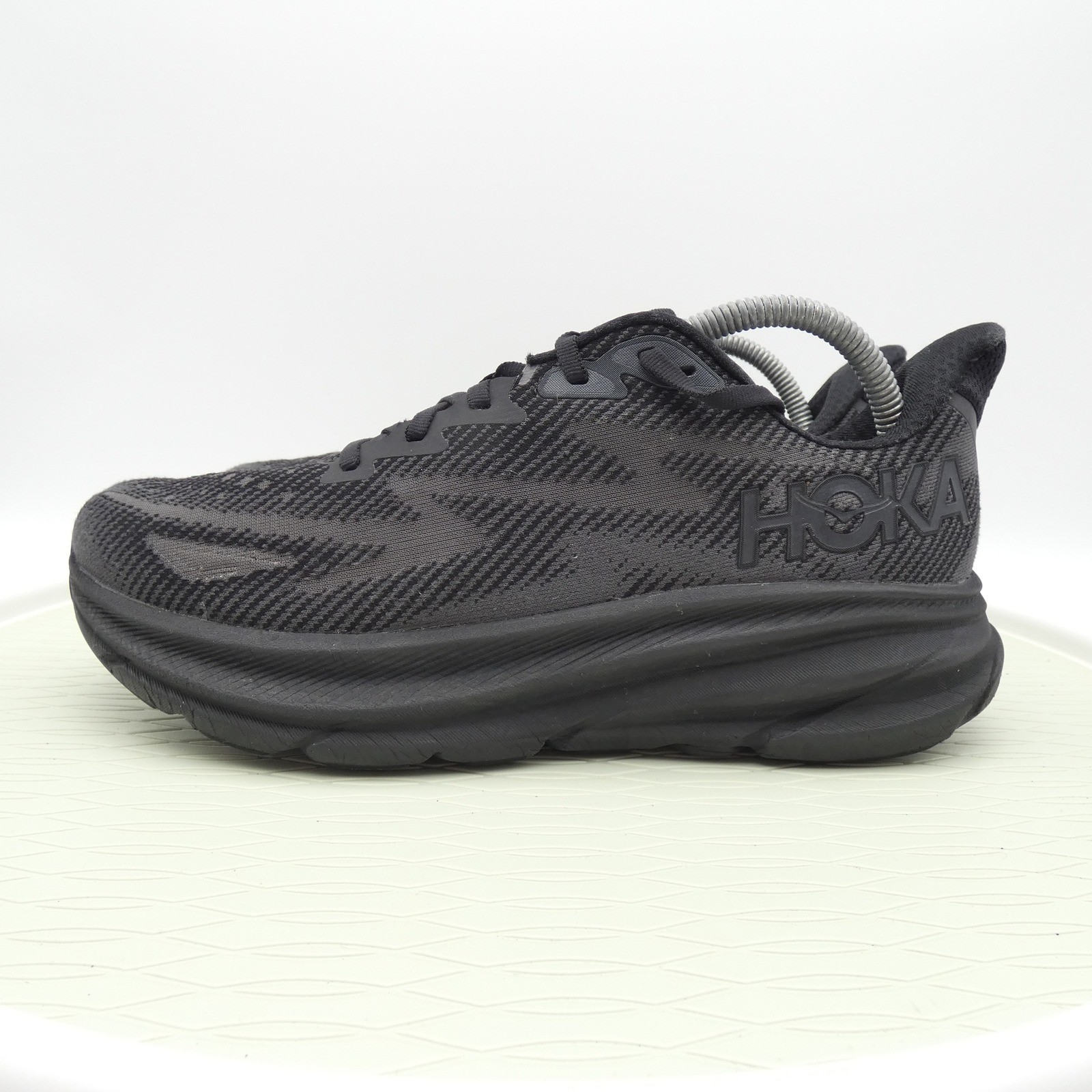 Hoka Clifton 9 Mens 8.5 Black Running Shoes 1127895 BBLC Trainers- No Insoles