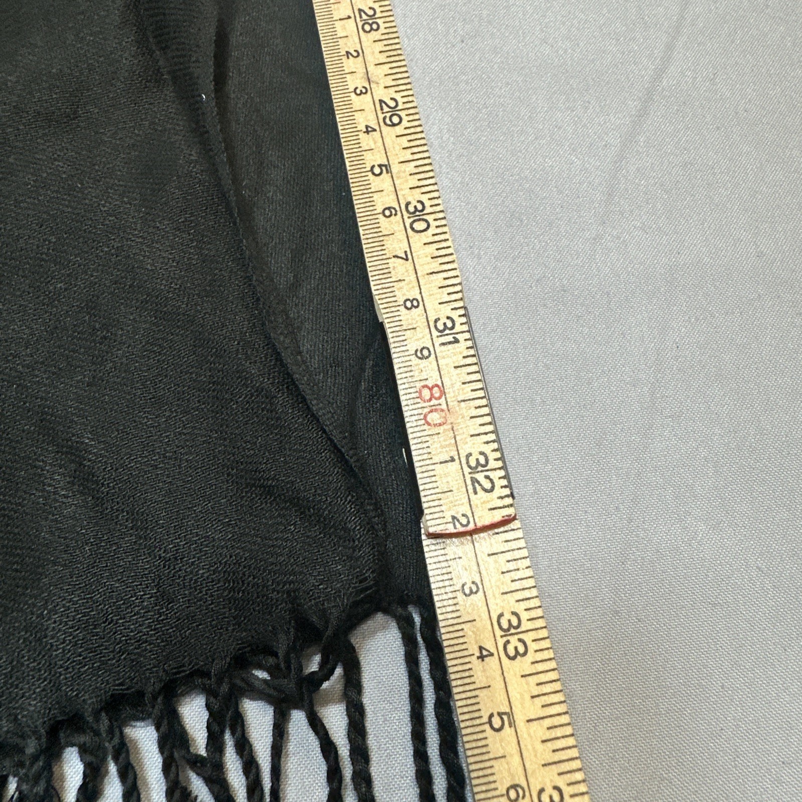 Pashmina 100% Cashmere Head Scarf Shawl Black Soft Fringe 26×66