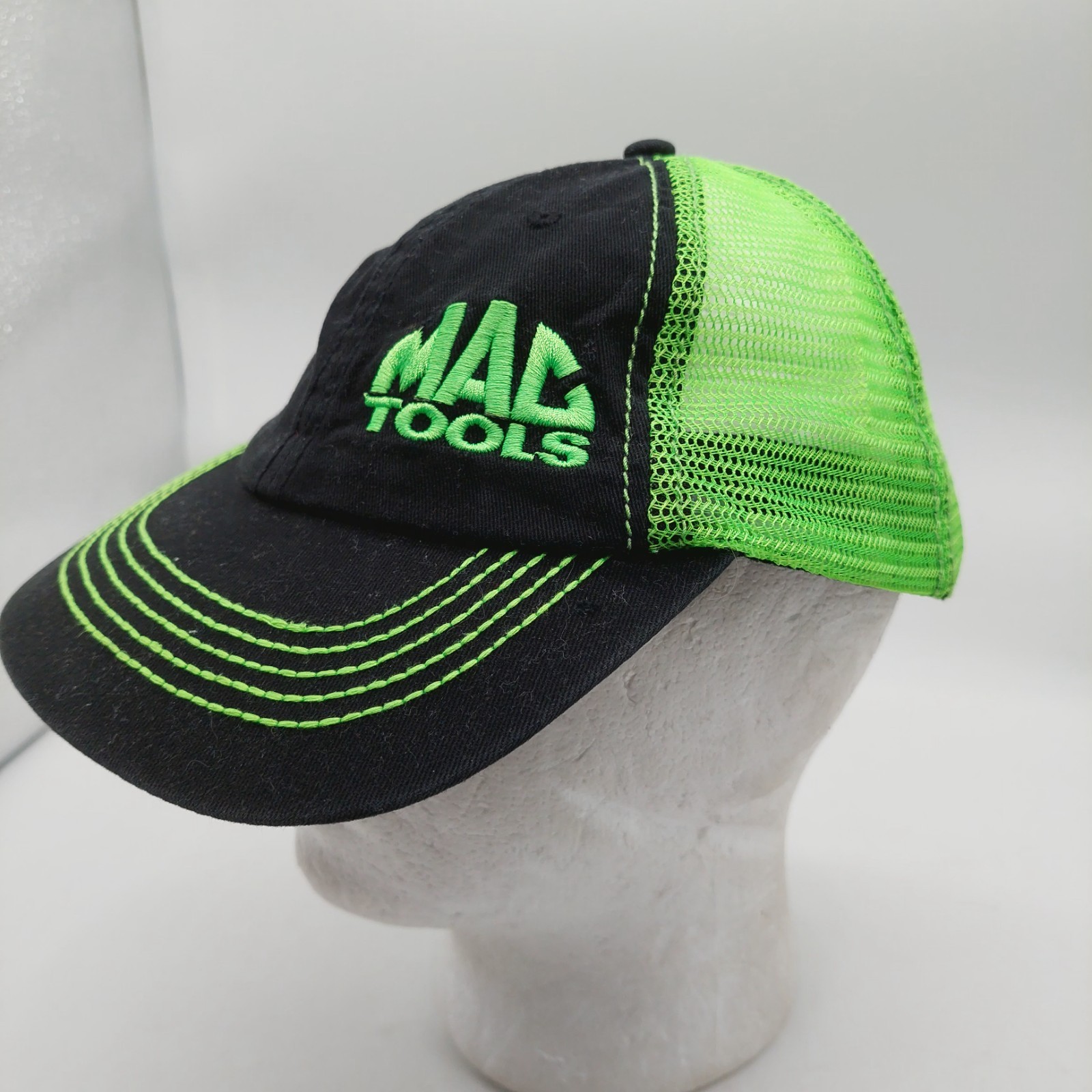 Mac Tools Black & Green Hat Strapback Mesh