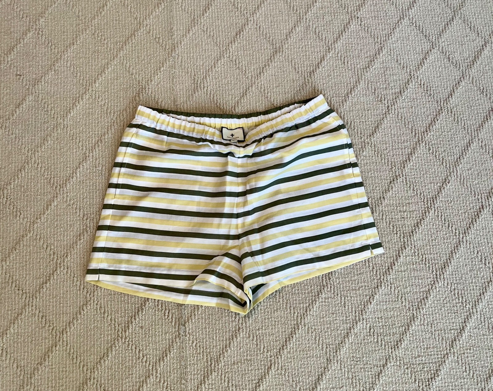 Tuckernuck Green/Yellow Stripe Halter Button Down Mirabel Dress and Short Set