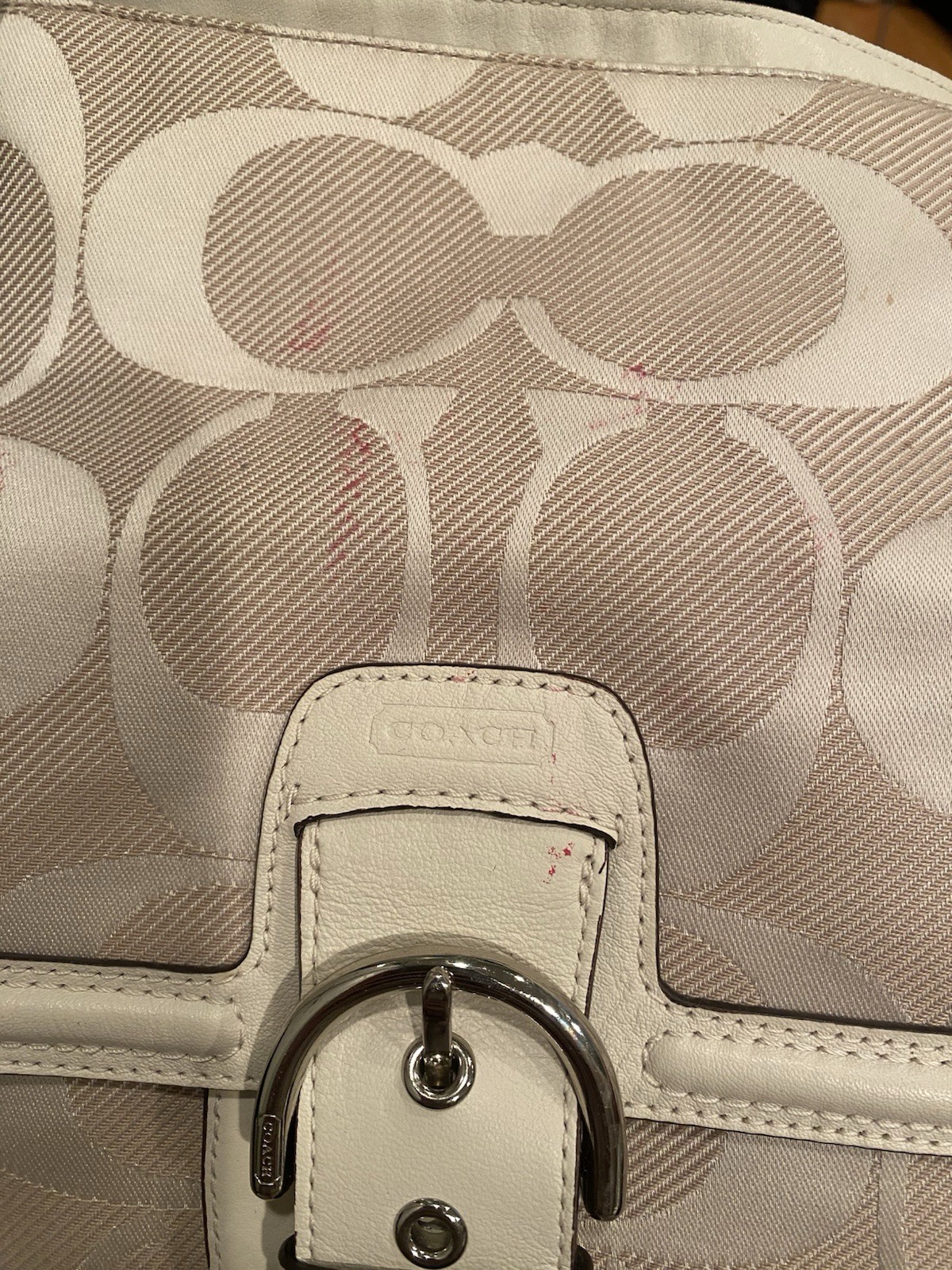 Coach Signature CC Monogram Izzy Campbell Satchel Crossbody Shoulder Bag Purse