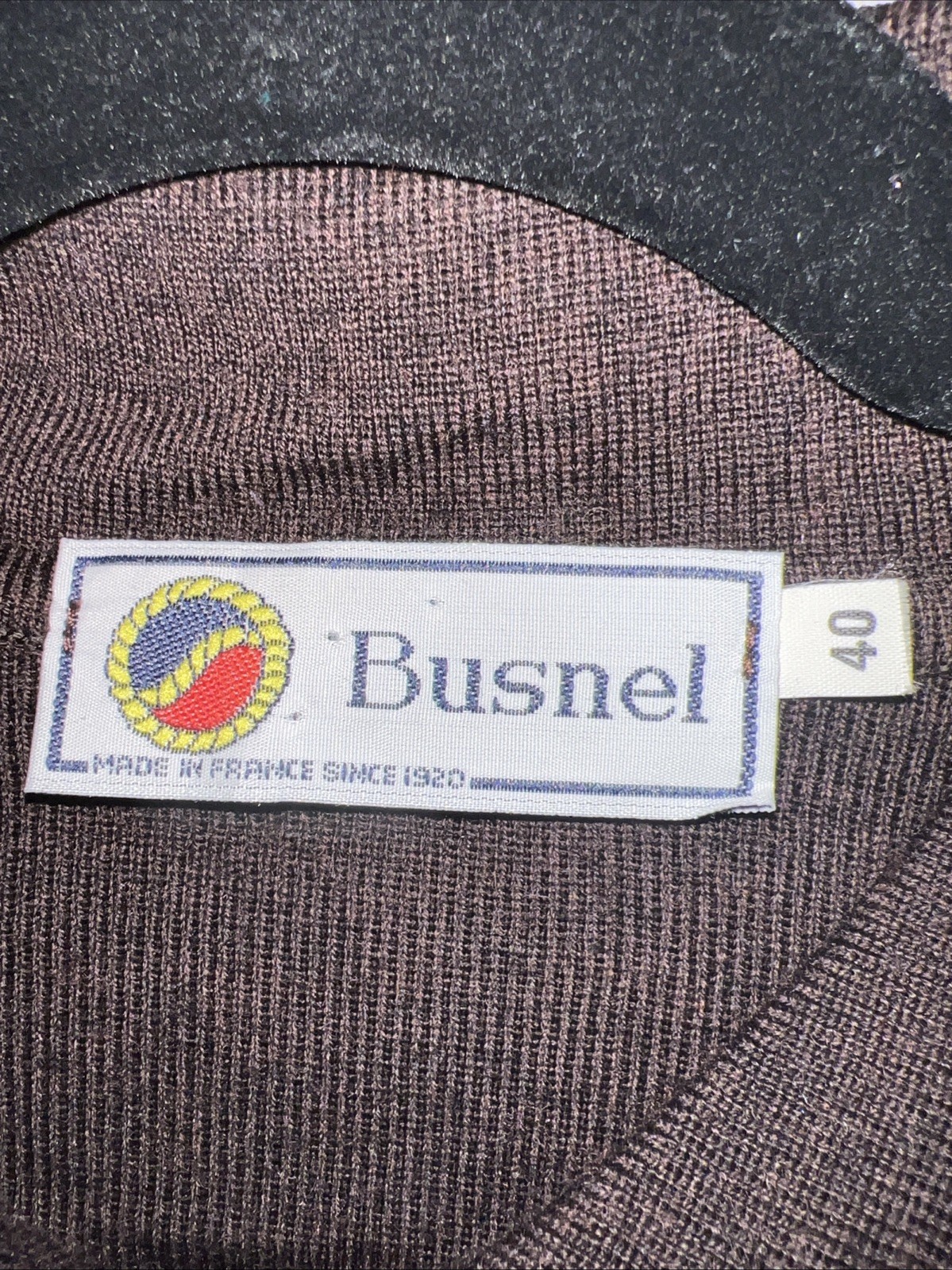 Busnel dark brown 1/4 Buttoned sweater Made in France Size 40 UK 12