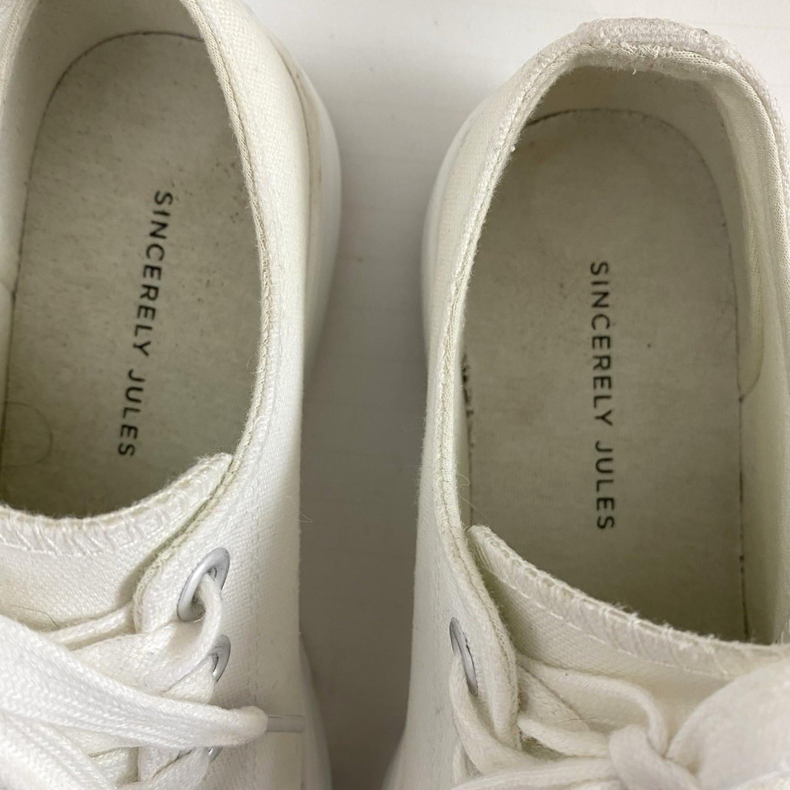 Sincerely Jules Womens Vasco Chunky Platform Sneakers 7 1/2 White Lug Sole Laces