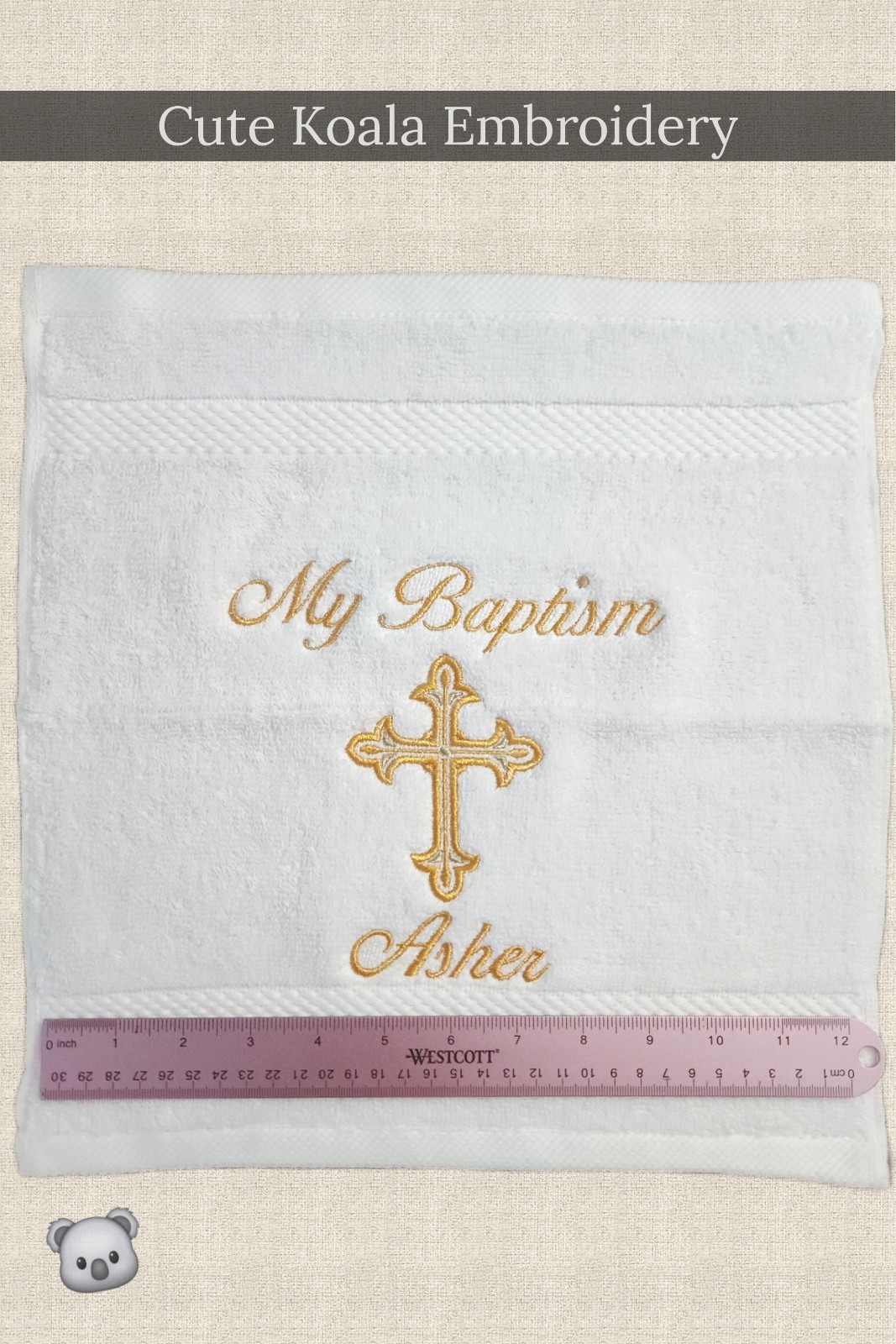 Personalized Christening Baptism Wash Cloth / Towel – Mi Bautizo