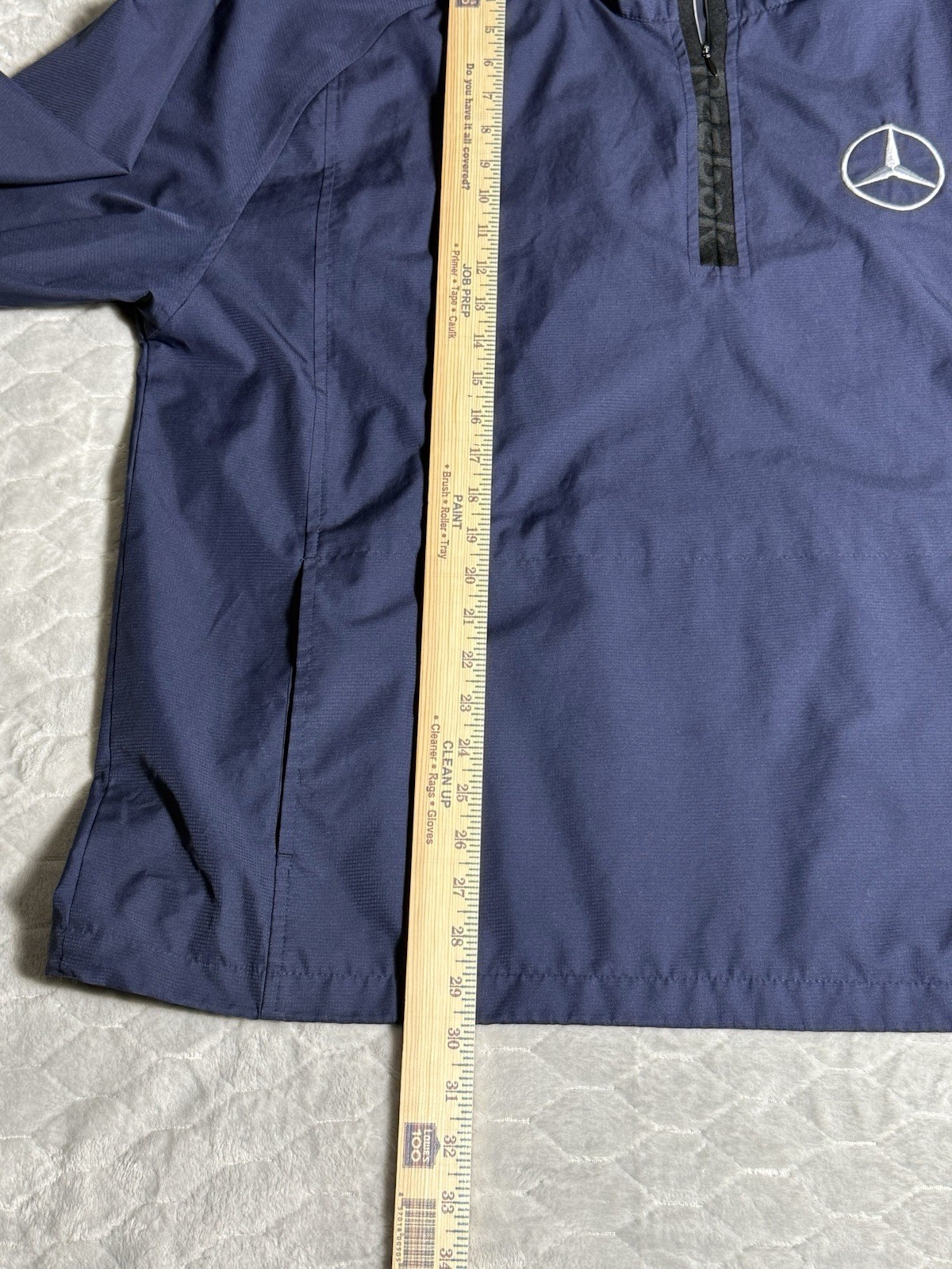 Reebok Mercedes-Benz Quarter Zip Windbreaker Jacket XL Navy Golf Logo