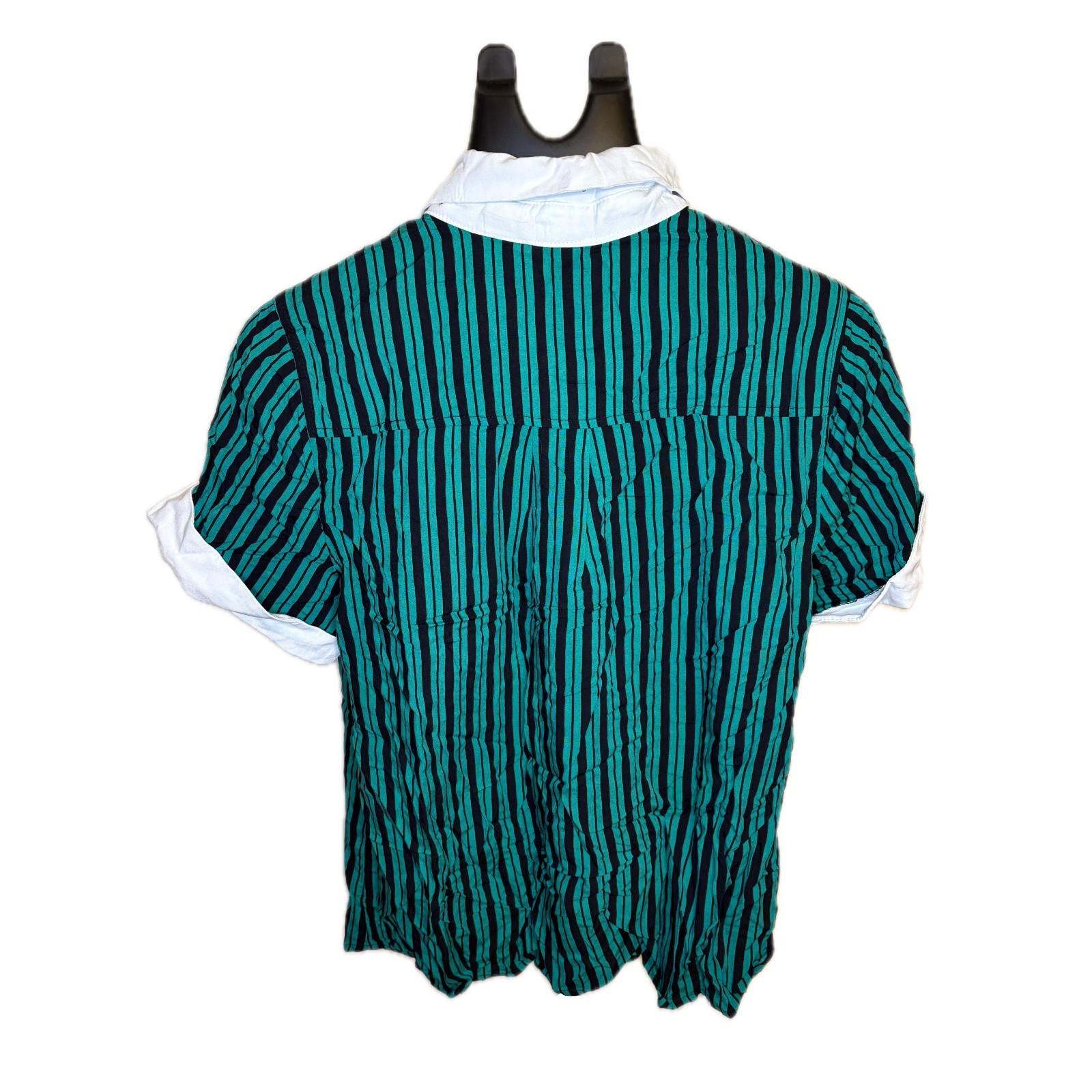 Disney Her Universe Haunted Mansion Leota Stripe Button Up Shirt Size Large NWOT