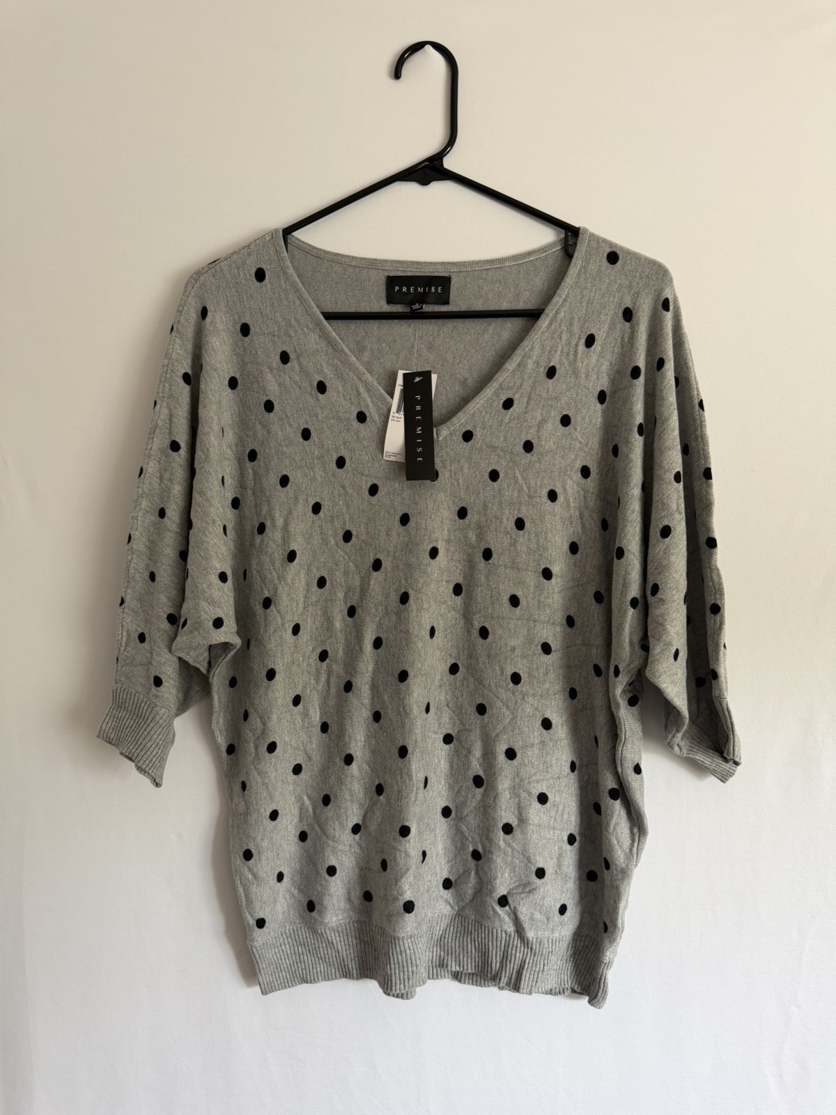 Premise Woman Size S Sweater Polka Dot Dolman Slv Coquette Romantic Retro