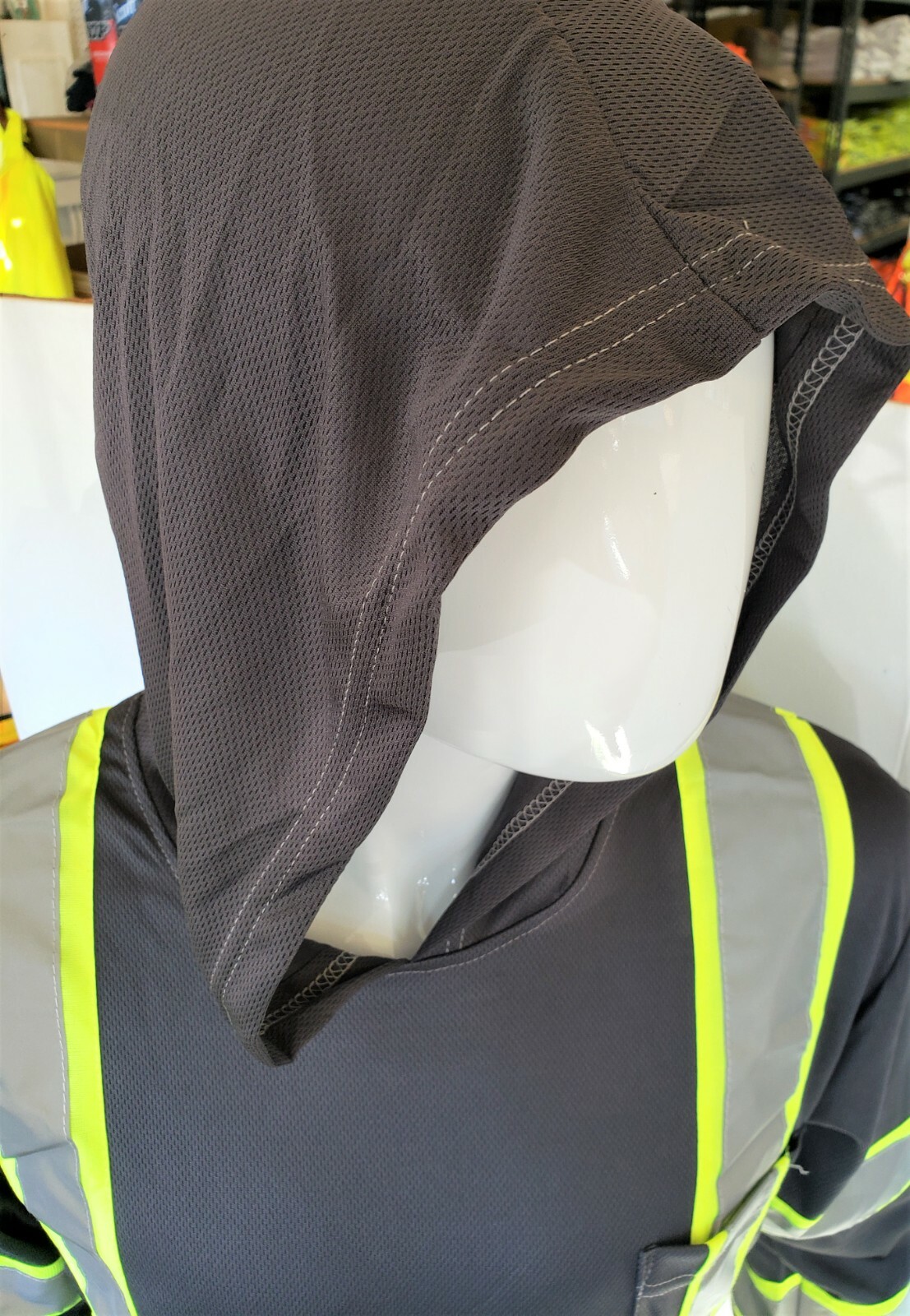 Gray High Visibility Reflective,Safety Shirt with hoodie / HOODIE SHIRT