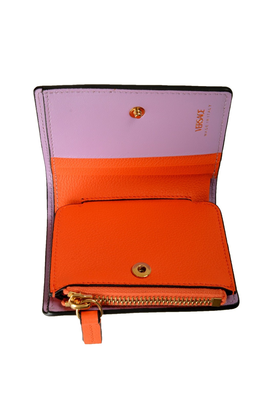 Versace Women’s 100% Textured Leather Card Case Compact Wallet