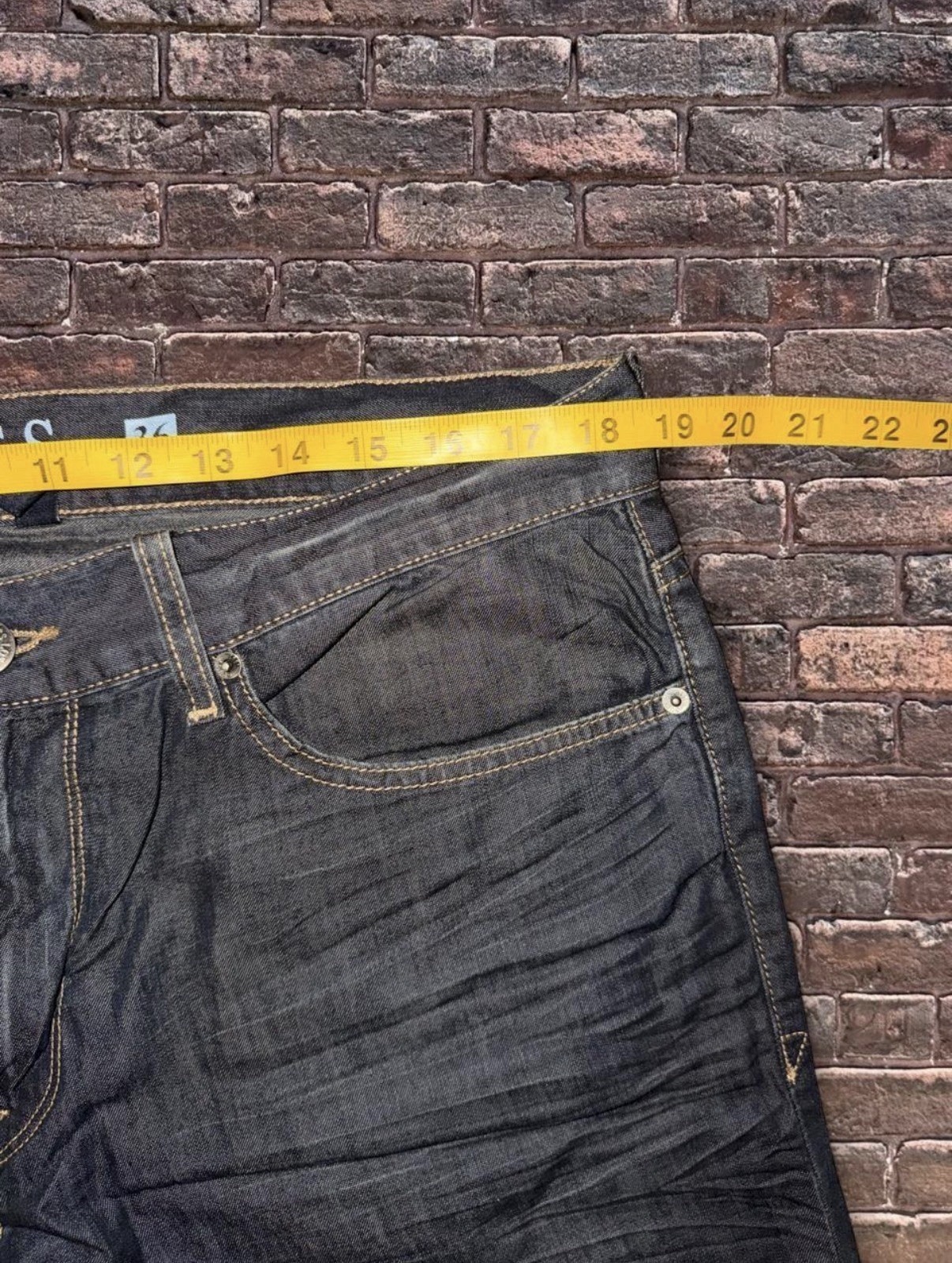 GUESS Men’s Dark Wash Bootcut Jeans Regular Fit Mid Rise 5-Pocket Zip