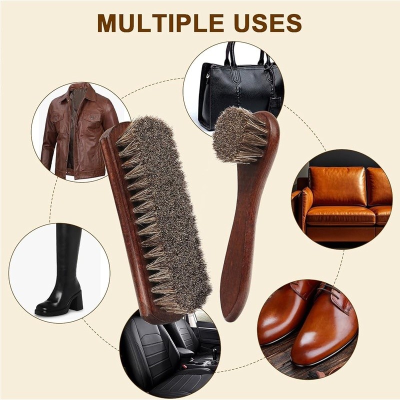 Professional Suede Leather Cleaner Kit Horsehair Brush Shoe Care Polishing Tools